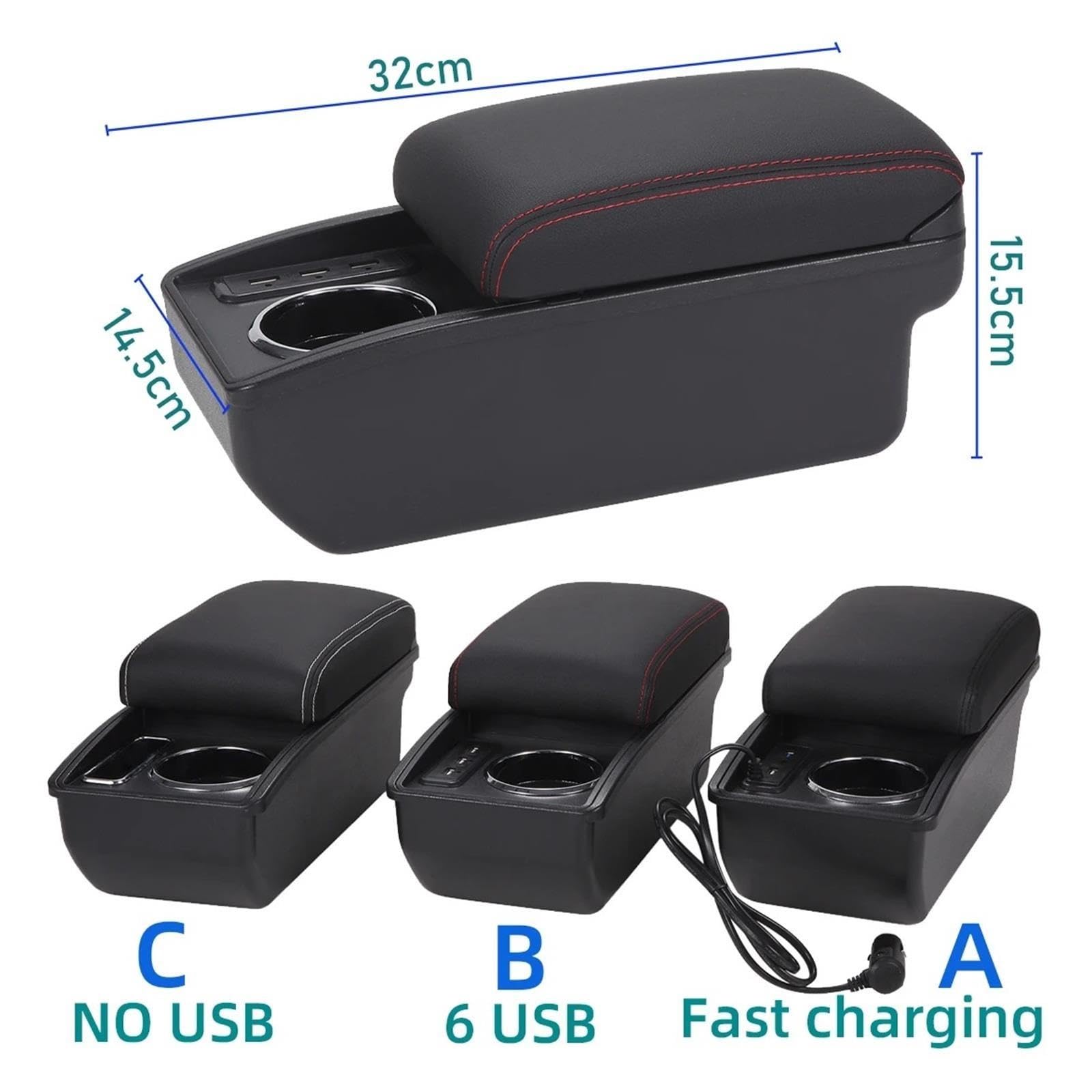 Para Polo 9N 3 2002-2009 Caja Almacenamiento Coche Reposabrazos Adaptación