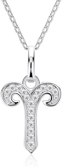 Moissanite Zodiac Necklace, 925 Sterling Silver Horoscope Pendant, 12 Constellation Astrology Jewelry Gift for Women, Comes with Jewelry Box