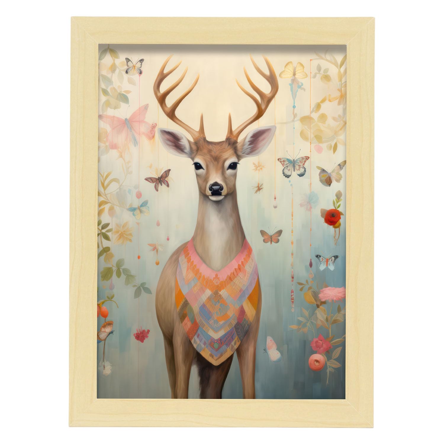 Nacnic Golden Retriever Poster. In Animals Nursery Prints Decorative Print for your living room, bedroom, home. Wall art print. Sizes A4 with Lightwood Frames