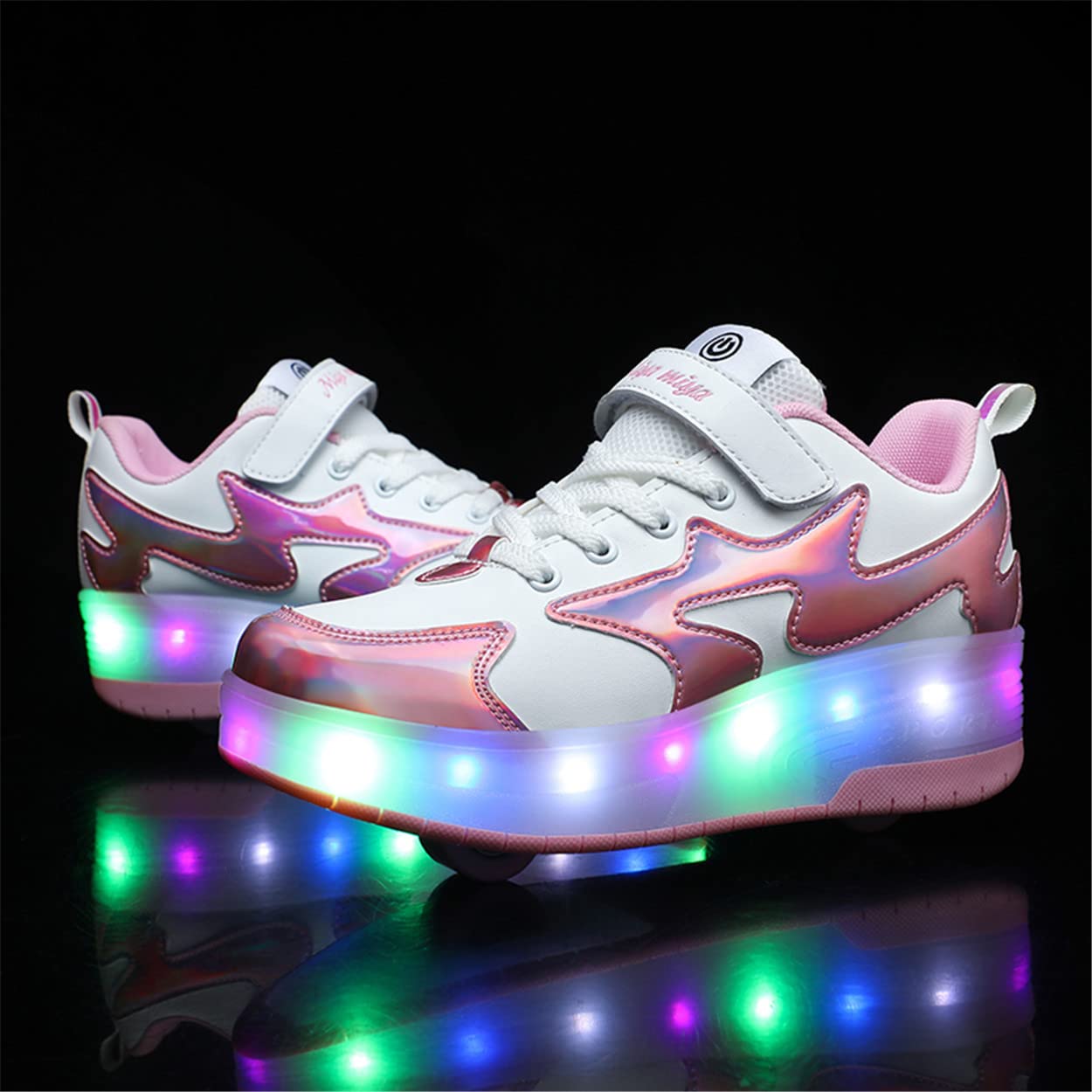 Zapatos con Ruedas Zapatillas con Dos Ruedas para niños y niña Led Luces Zapatillas con Ruedas Se Puede Bambas con Ruedas Carga con USB Automática Calzado de Skateboarding