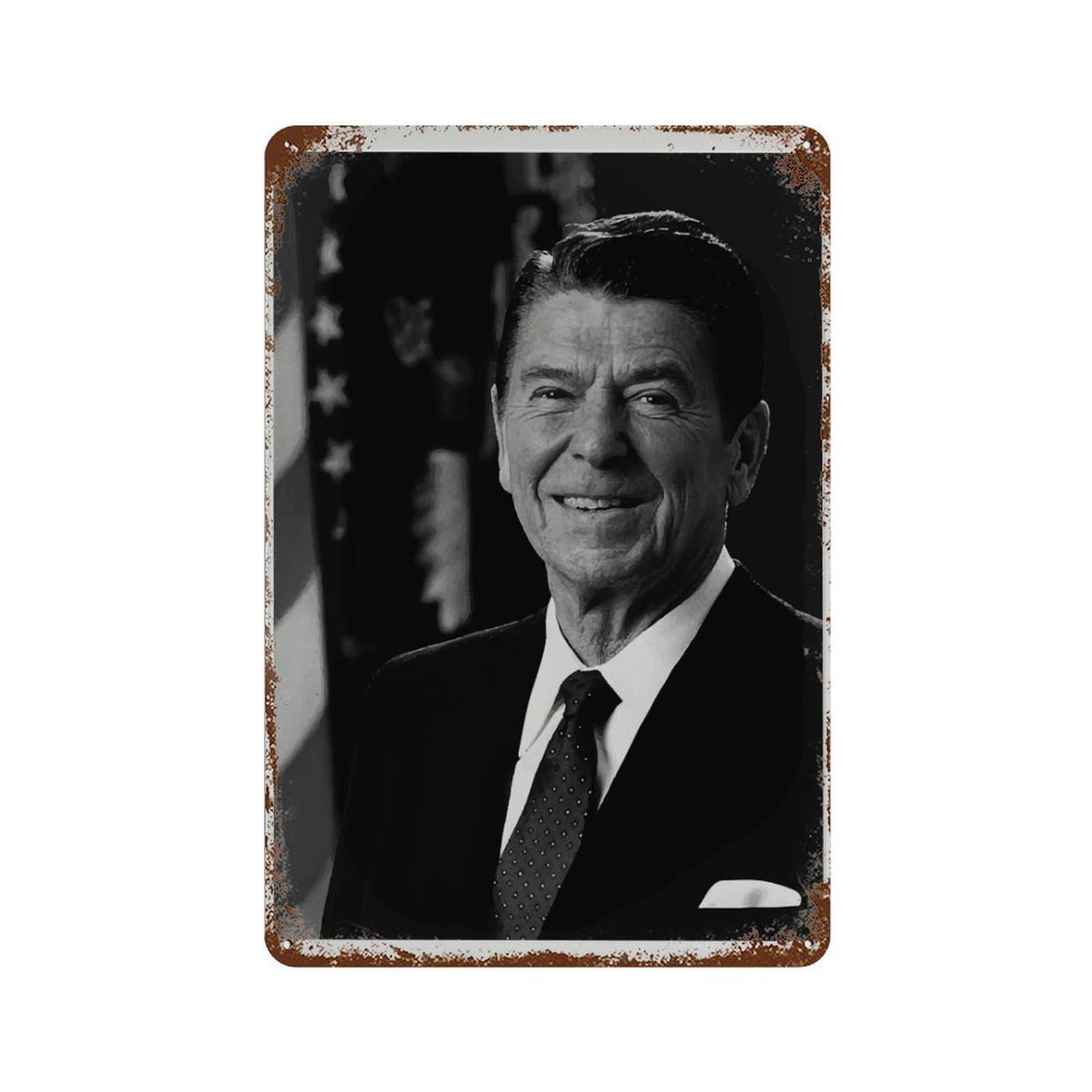 xiaoxiaoshen Vintage Ronald Reagan Portrait Poster， Historical Wall Decor Art Metal Tin Poster Modern Home Decor Art Home Bar Shop Decorations Vintage Sign 30x20cm