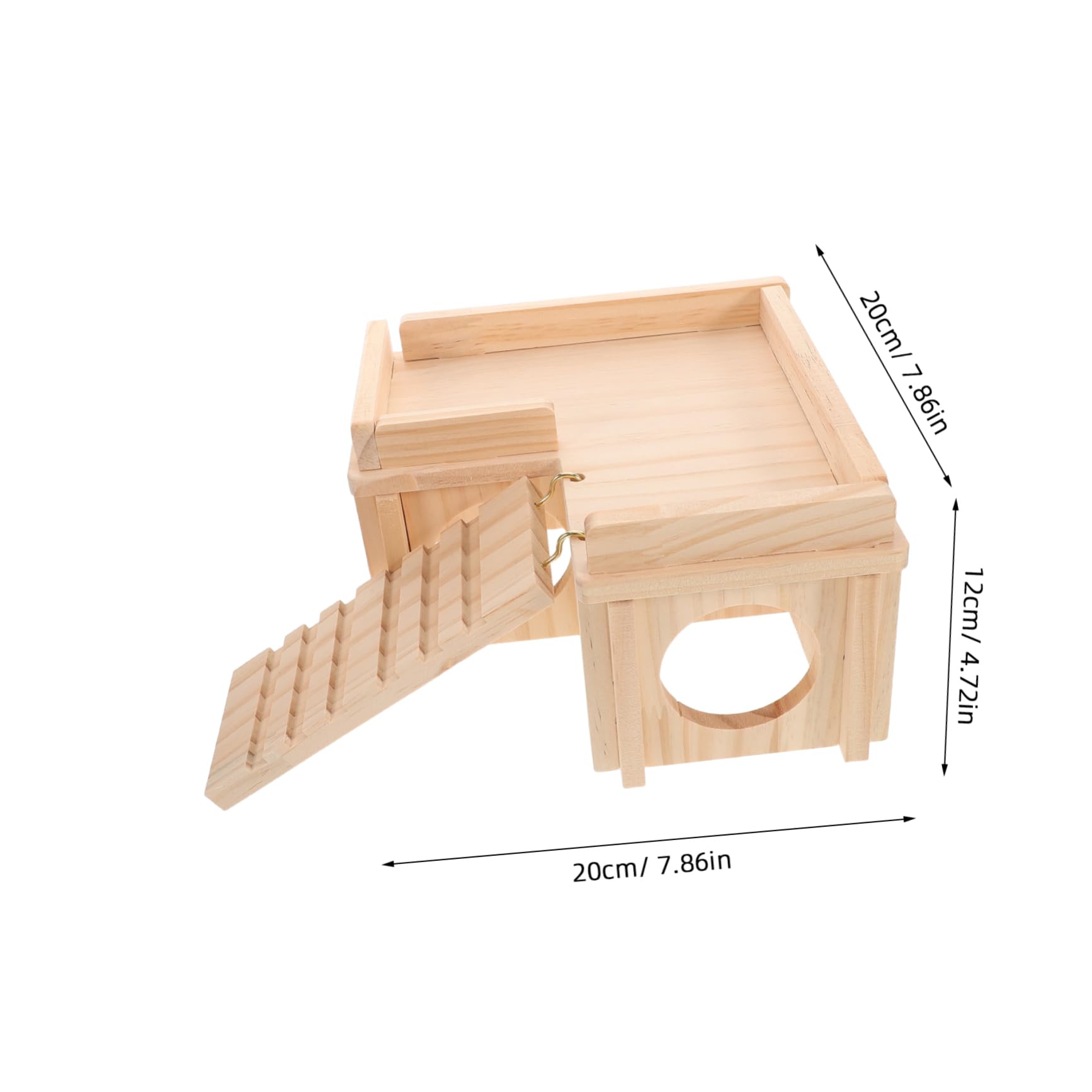Hohopeti Large Bearded Dragon Hideaway Ramp Wooden Reptile Habitat Basking Platform Easy Clean Lizard Cave
