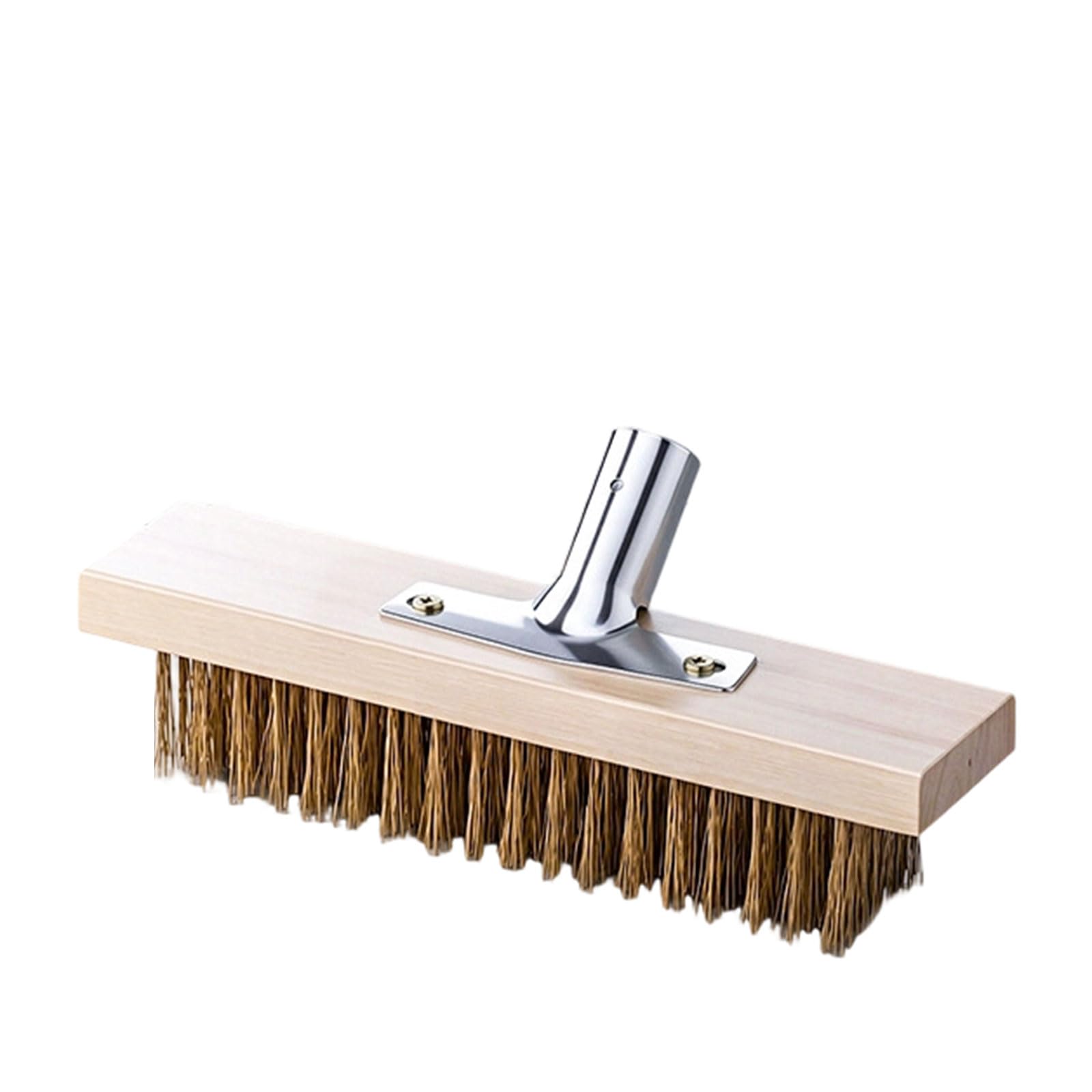 Oxxggkao Deck Scrub Brush Ground Scrubber Wood Handle and Aggressive Wire Bristles for Concrete, Grout, Garage, Patio Stain Removal Scrub Brush