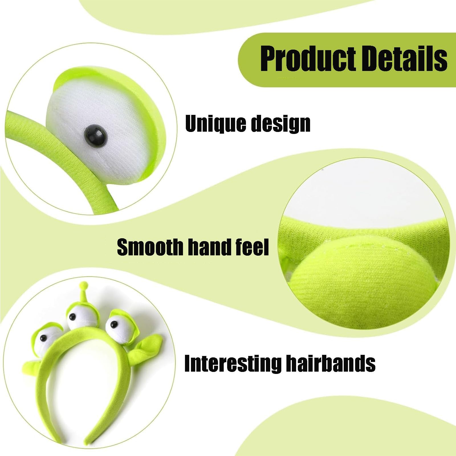 GETFACAI Alien Headband With Three-Finger Gloves, Toy Story Alien Costume Set for Halloween Parties and Cosplay Events, Adjustable Three-Eyed Headwear with Matching Gloves - Image 3