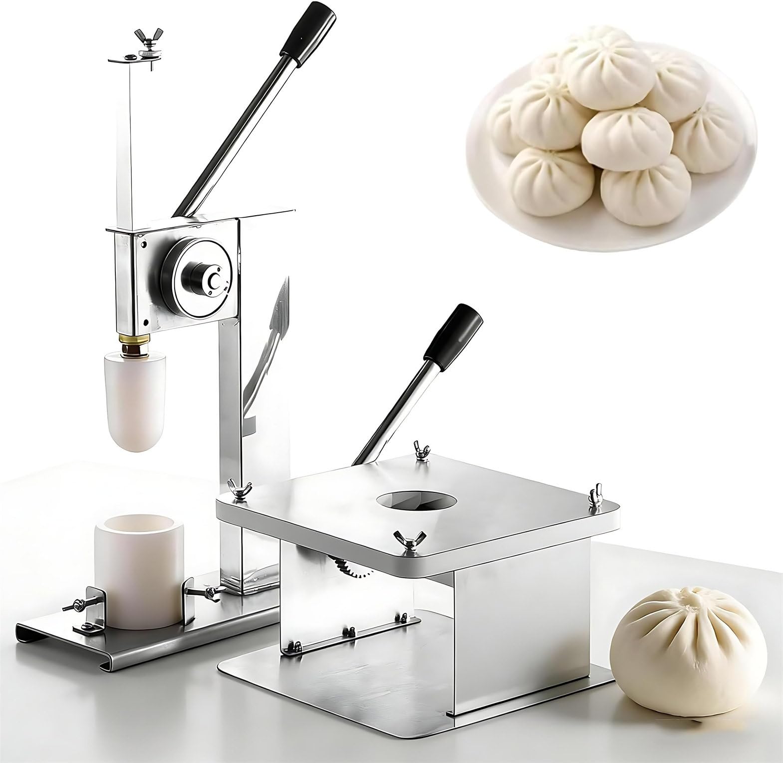 GYKOZY Semi-Automatic Bun Making Machine for Delicious Baozi - Steel Chinese Bao Making Molds & Manual Bun Making Machine S