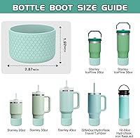 Vista 57 de WUQID Heart Shaped Texture Silicone Boot Compatible with Stanle Quencher H2.0 IceFlow Flip 20oz 30oz 40oz,Hydroo Flask 12-24oz