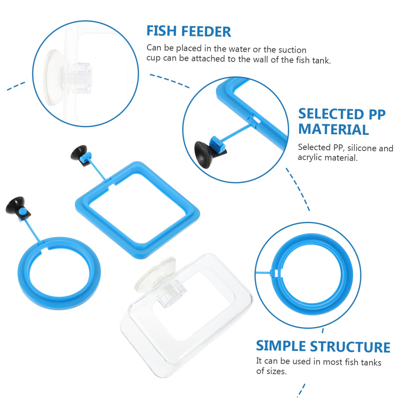 Toddmomy 12piezas Anillo De Alimentación para Peces Ventosa De Diferentes Formas para Acuarios Alimentación Controlada y Reducción De Desperdicio De Comida