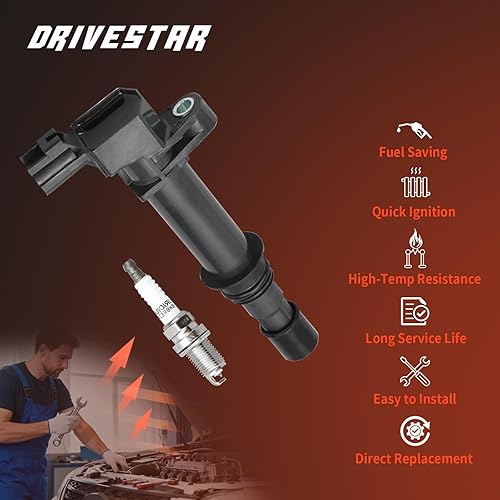 Miniatura 3 de DRIVESTAR 8 bobinas de encendido UF270 y 8 bujías de iridio compatibles con Dodge DakotaDurangoRam 1500 2000-2007, Jeep CommanderGrand Cherokee