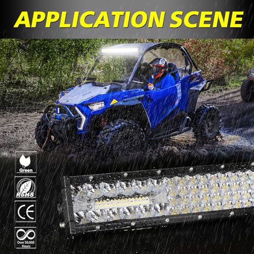 Image of 18 Inch LED Light Bar 134W Quad Row Combo Off Road Driving Light | Super Bright Work Lights Bumper Grille LED Light Bars for Truck Pickup Tractor SUV UTV ATV Golf Cart Boat