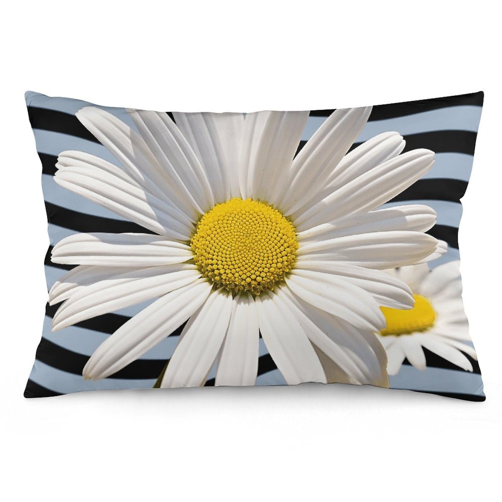 2 Pack Pillow Cases for Hair and Skin, Soft Breathable Pillow Case Covers with Hidden Zipper, Daisy Flower Pillowcase 16 "x24 Pillow Covers for Sleeping Gift