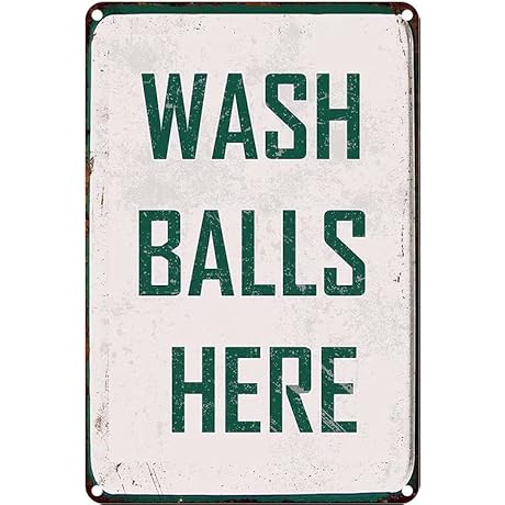 Retro - Wash Balls Here Sign 8x6 Inch