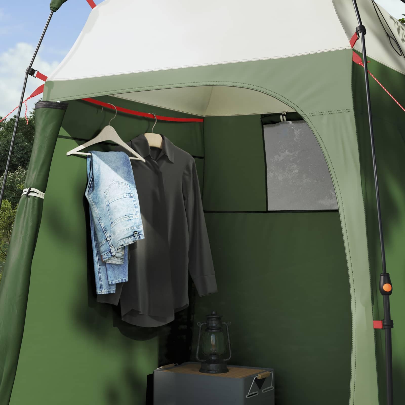 Tente instantanée pour personnes avec fermeture rapide, vert, 160 x 160 x, pliable, coupe-vent et imperméable, camping, extérieur, trekking, festival, tente dôme légère avec poteaux et