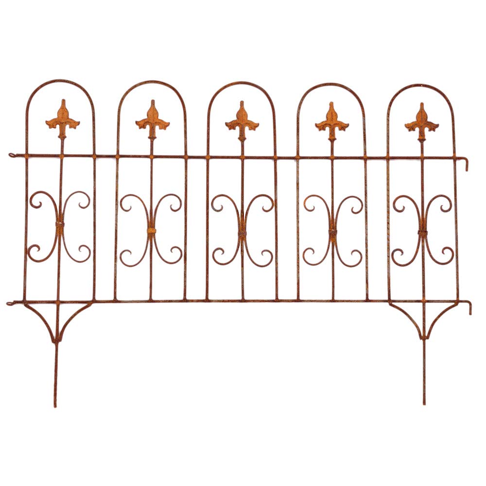Beetzaun Gartenzaun Zaun Zaunelement Windsor Rankhilfe Metall Eisen Rost Deko 58cm hoch x 82cm lang