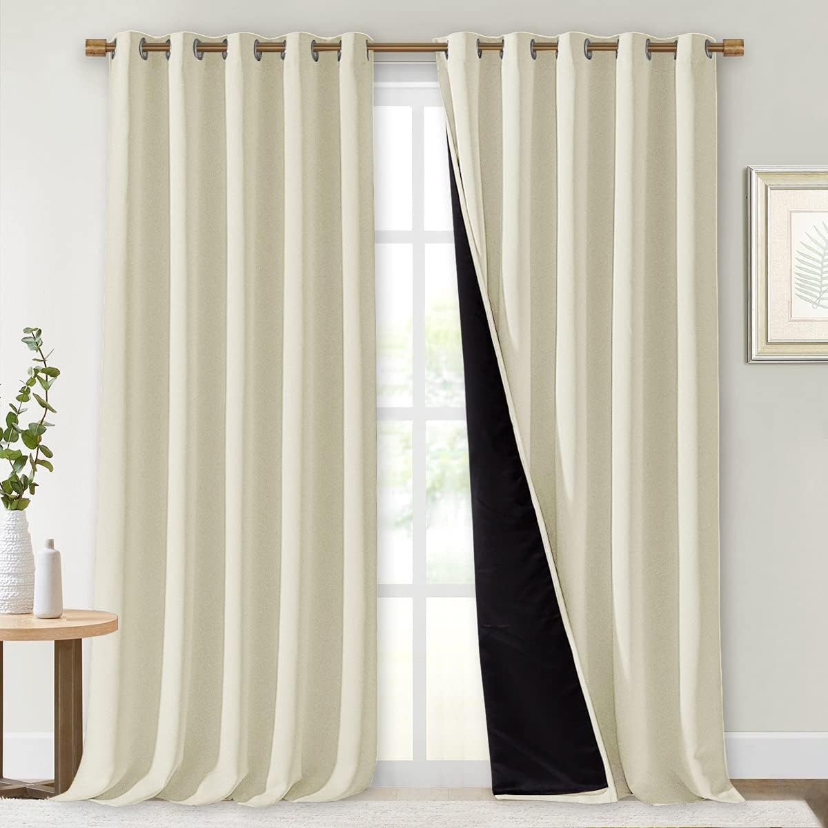NICETOWN Beige Blackout Drapery Panels 2pc 70x95