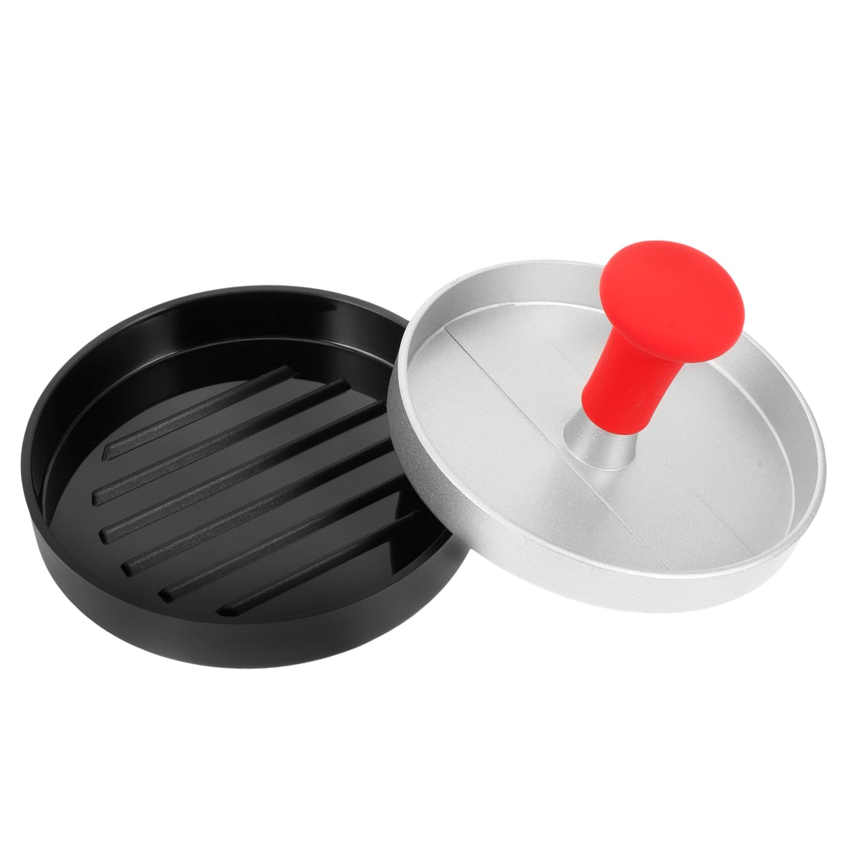 Abaodam 2 Pezzi Pressa per Carne Stampo per Burger Patty Premere Schiacciapatate Pressa per Hamburger Pressa di Carne Macinata Pressa Peso Cottura Silver Acciaio Inossidabile