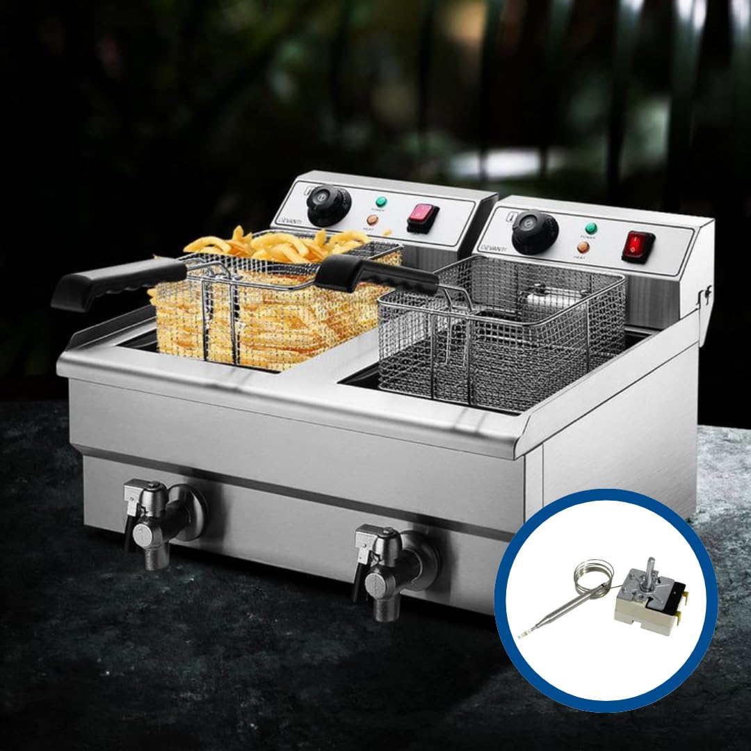 Thermostat pour friteuse EGO. 50-205ºC | Dimensions 12 x 8,5 x 7 cm | Contrôleur de température | Régulateur d'énergie | Pour mesurer la température de l'huile