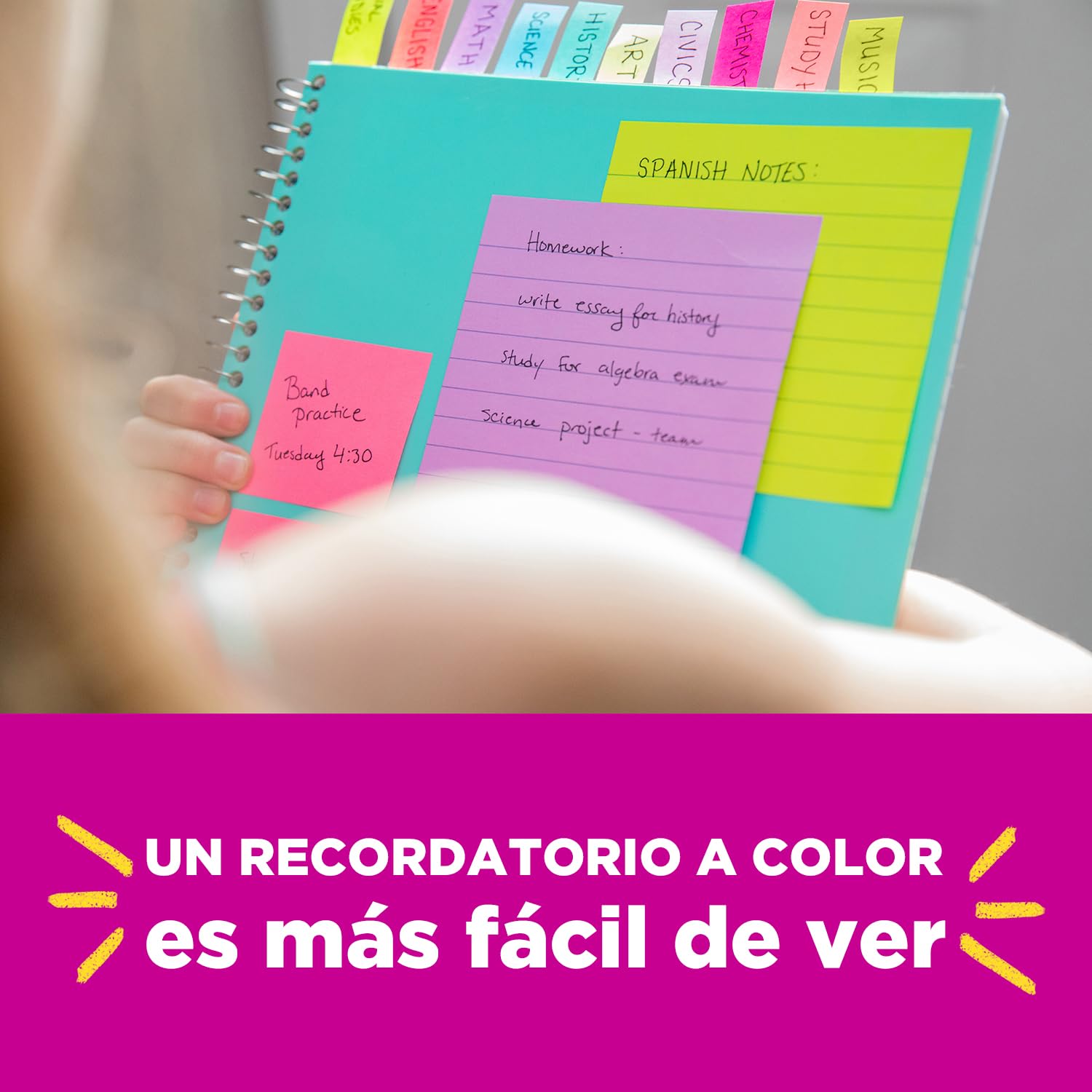 Bloc De Notas Adhesivas 3m Post-it 655 76x127 Mm. Amarillo Neón, Pack De 6 Blocs - Papelería