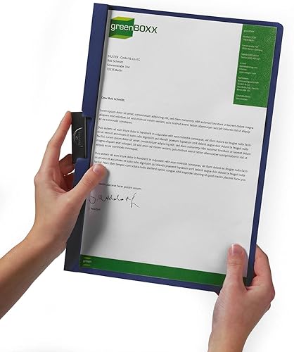 Miniatura 10 de Durable DURACLIP - Carpeta de 30 clips A4 con capacidad para hasta 30 hojas de papel A4, clip de resorte de metal resistente, paquete de 5 carpetas