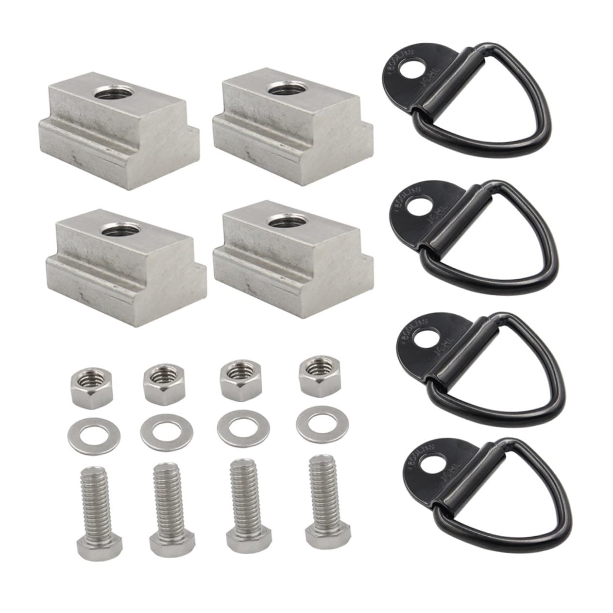 MAGICLULU T-nut V-ring Zurranker Flexible Anhänger Zurrösen 4 Stück aus Edelstahl und Kohlenstoffstahl Praktisch und Robust für Transport und Verladung
