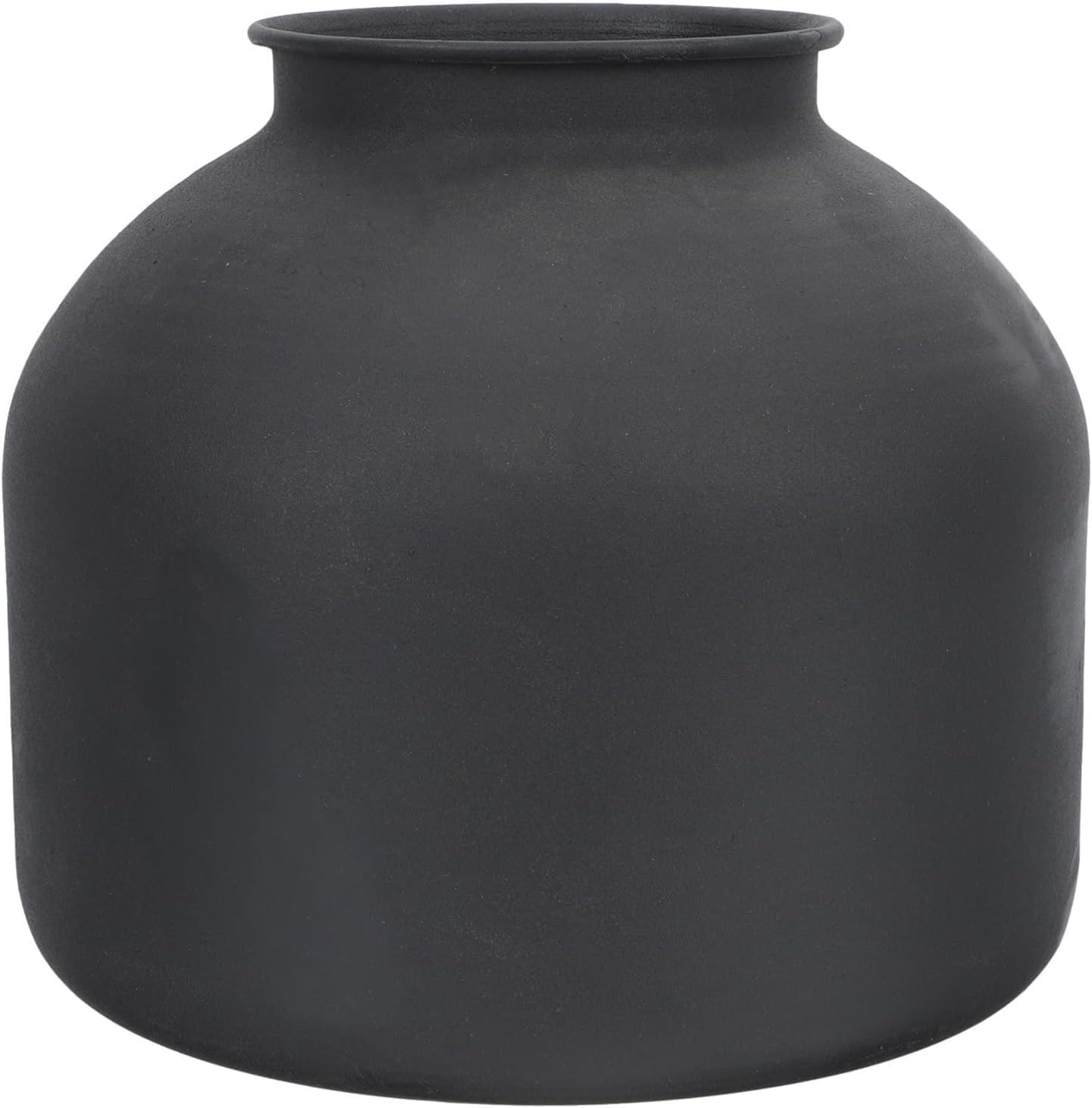 Matte Black Metal Vase - Elegant Dry Pot for Floral Arrangements, Planter Holder, Bud Vases and Centerpiece Decor for Home Table Centerpiece Party Decor