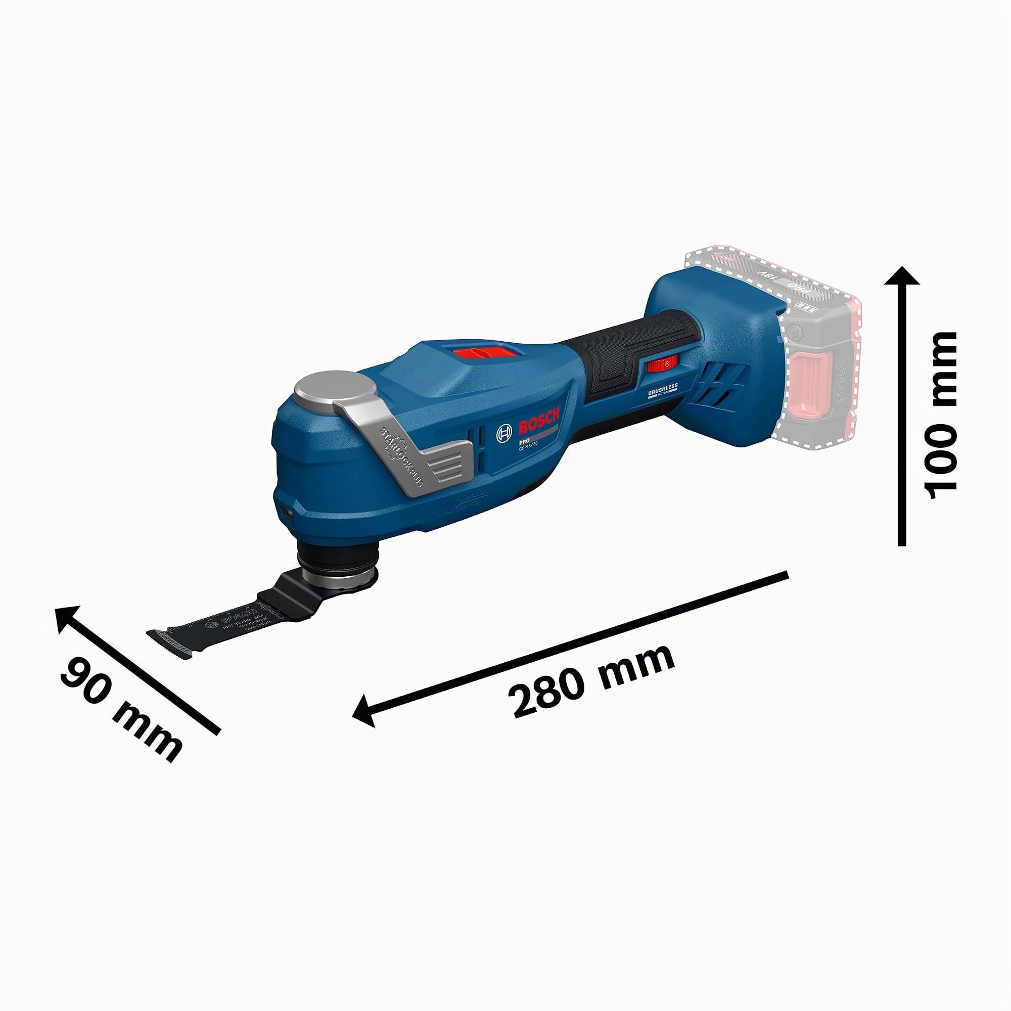 Bosch PRO 18V System Outil oscillant sans-fil GOP18V-30 (avec lame plongeante PAIZ 32 APB, L-BOXX)