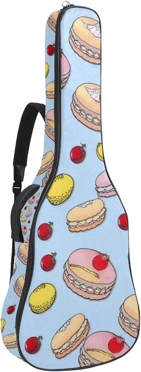 40/41/42-inch Dessert Art Acoustic Guitar Bag With Adjustable Shoulder Strap And 2 Storage Bags. Guitar Bag With Back Hanging Loop, Electric, and Classical Guitars