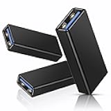 Basesailor USB Female to Female Adapter (3-Pack), USB 3.0 to Type A Female 3.0 Cable Coupler for Connecting Two Male Ends Cord, Extension Connector (Black (Upgraded))