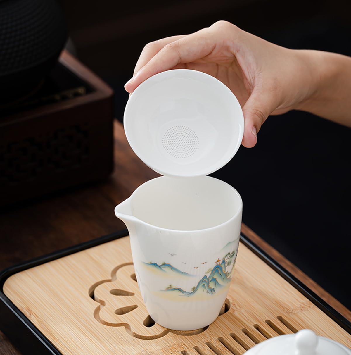 Amazon.co.jp: KEYDUACU 中国茶セット カンフーホワイト翡翠ティー