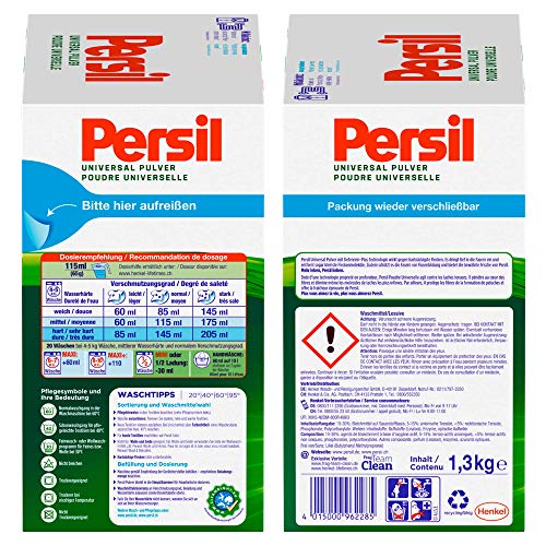 Persil univerzalni deterdžent u prahu, jaki deterdžent s Deep Clean Plus tehnologijom bori se s najtvrdokornijim mrljama za blistavu čistoću, 1,3 kg
