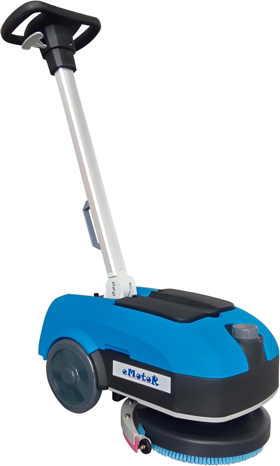 Emotor 11'' Walk Behind Floor Scrubber Machine, Powerful 200W Motor with 24V 12Ah Batttery Powered,180 Degree Rotation Brush(Push Forward/Backward) for Office Restaurant Kitchen