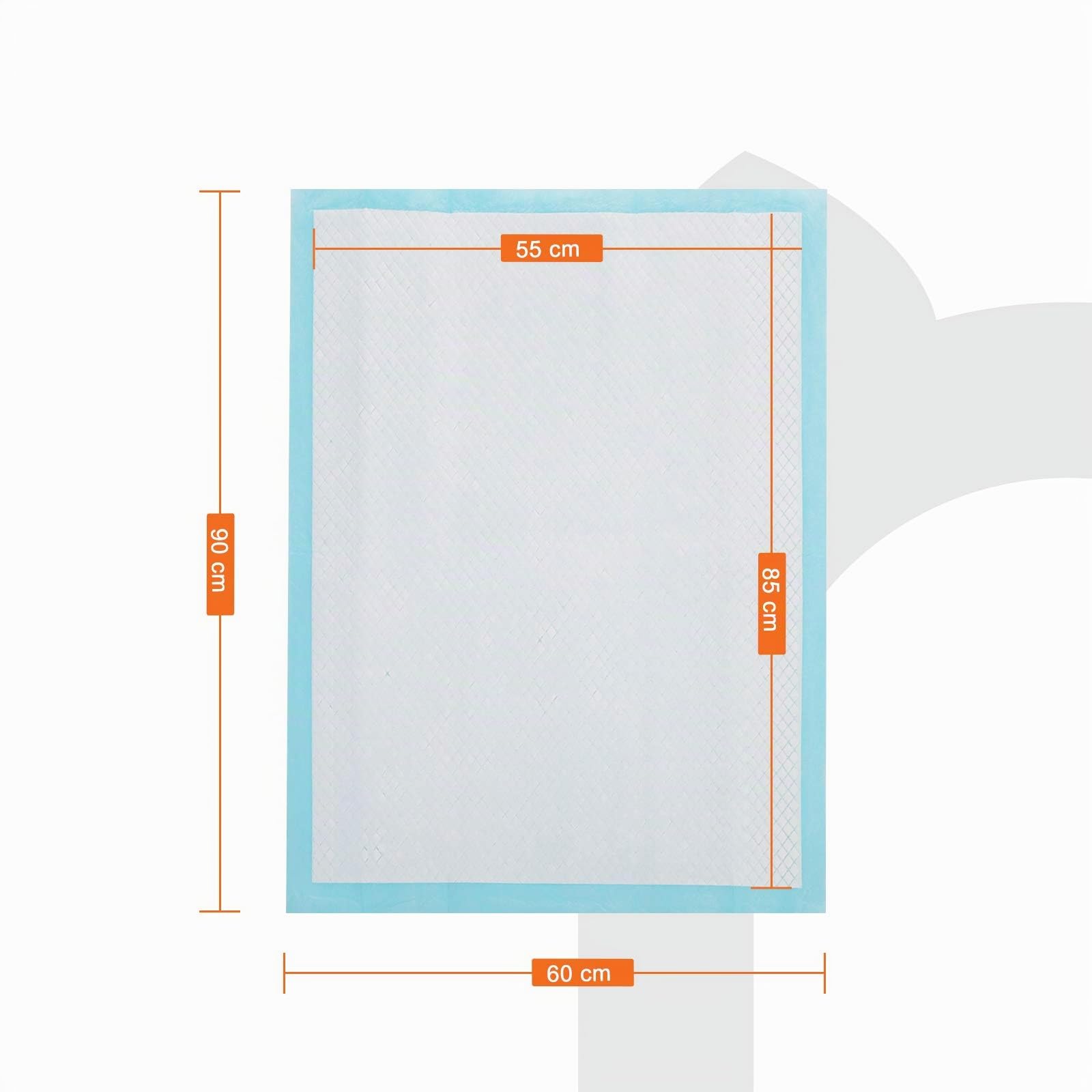 FEANDREA 100 Almohadillas para Perros, 90 x 60 cm, Superficie de Secado Rápido, Transpirables, 5 Capas a Prueba de Fugas, Azul y Blanco PTD90B