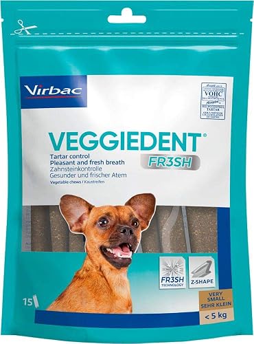 Virbac 3597133065244 VeggieDent XS Limpiador Dental para Perros hasta 5 kg