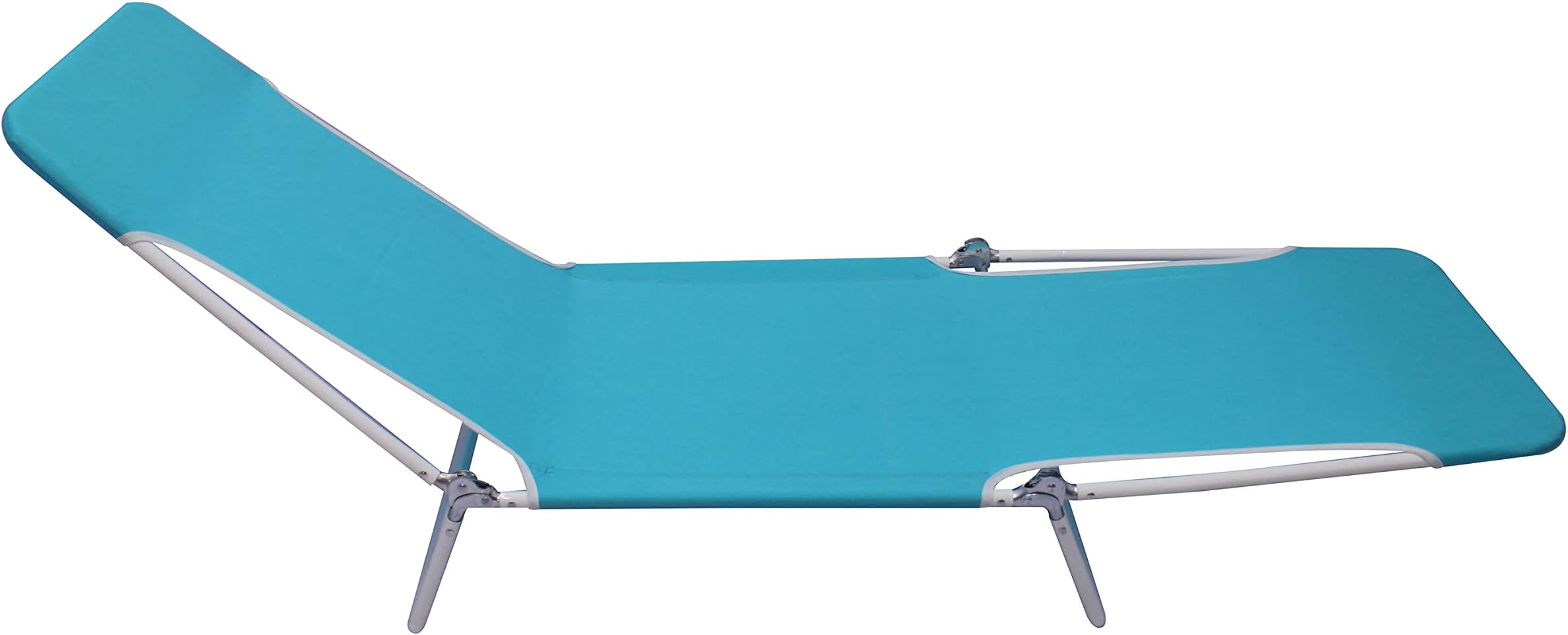 Mainstays Folding Adjustable Back Fabric Beach Lounger, Teal
