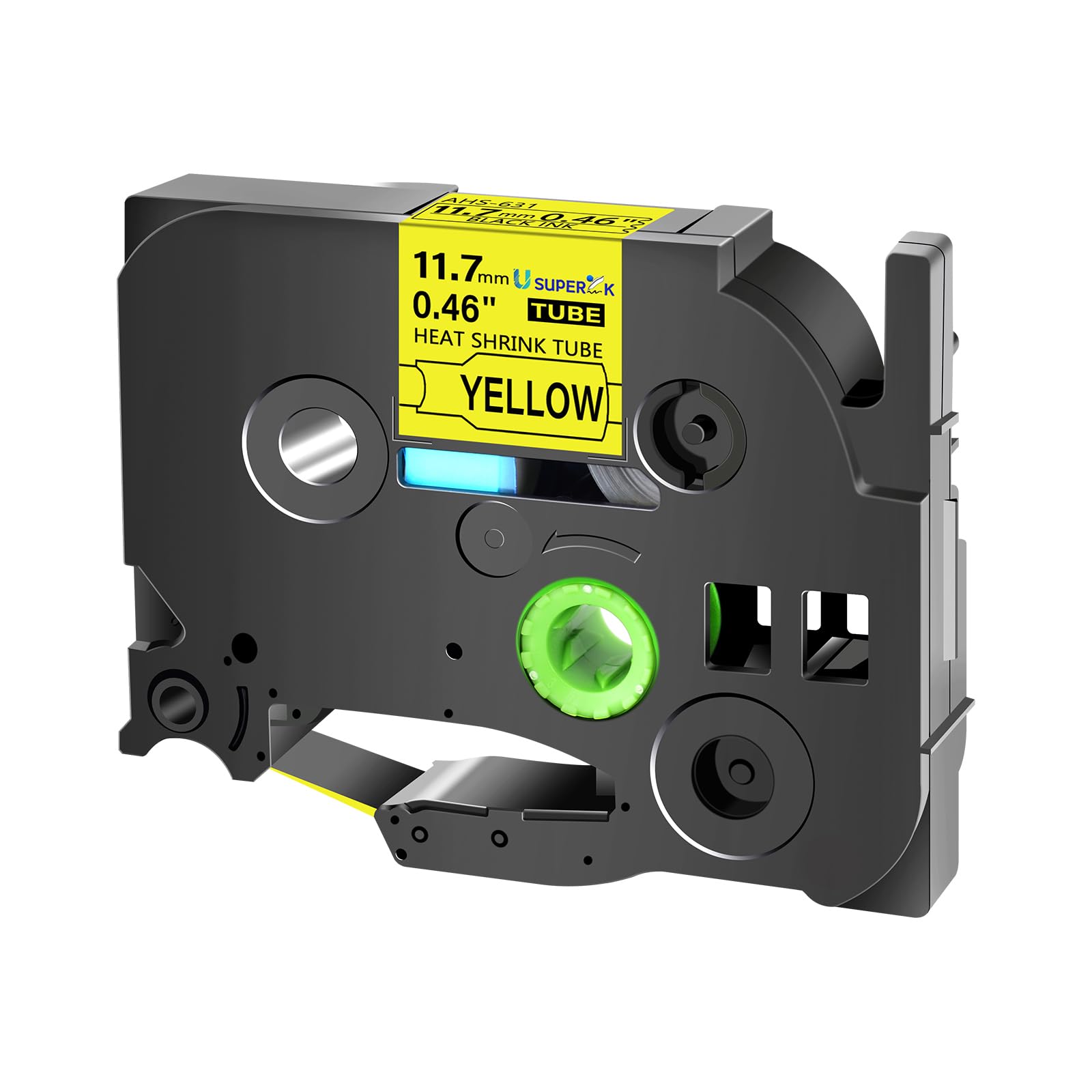 USUPERINK 20PK Compatible for Ptouch HSe-631 HSe631 HS-631 HS631 Black on Yellow 11.7mm 0.46'' Heat Shrink Tubing for Wire Cable for PT340 PT330 PT350 PT520 PT530 PT540 Label Maker Tape