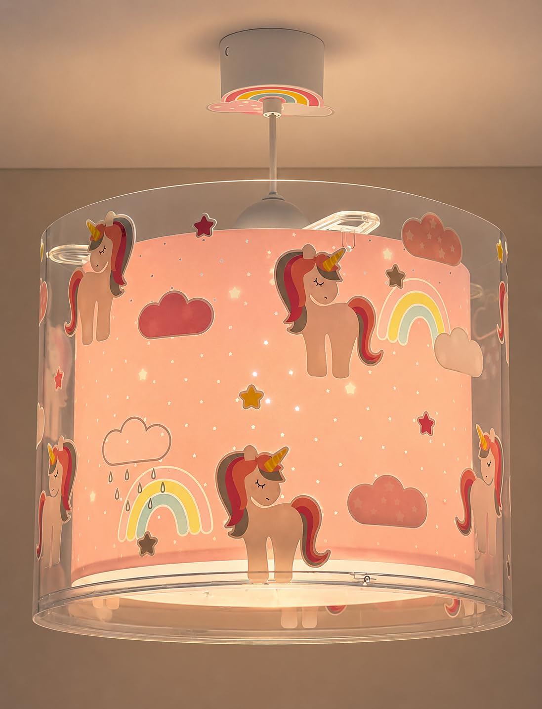 Dalber Lámpara Techo Colgante Infantil Unicorns Unicornios 41592M E27