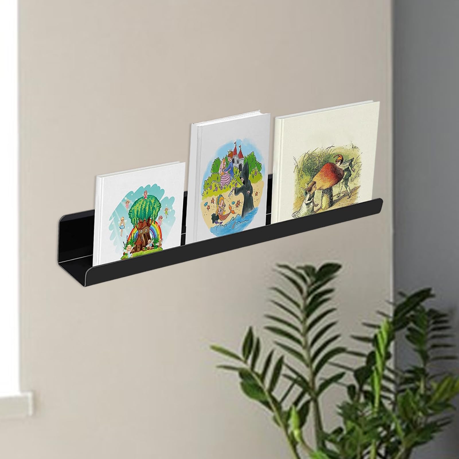 Lot de 2 étagères magnétiques pour tableau blanc, étagère magnétique réutilisable en métal, support d'affichage magnétique pour salles de classe et chambres d'enfants, noir