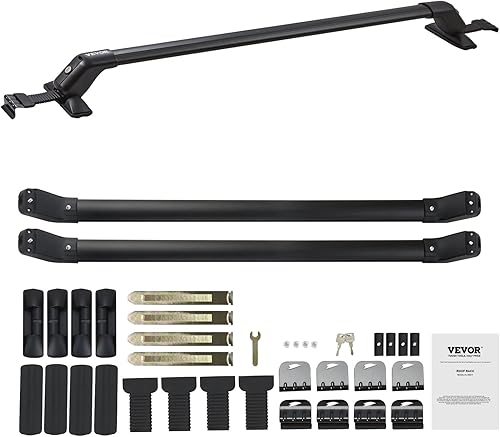 Miniatura 9 de VEVOR Barras transversales universales para portaequipajes, barras transversales de aluminio de 41.3 pulgadas, para techo sin riel lateral,