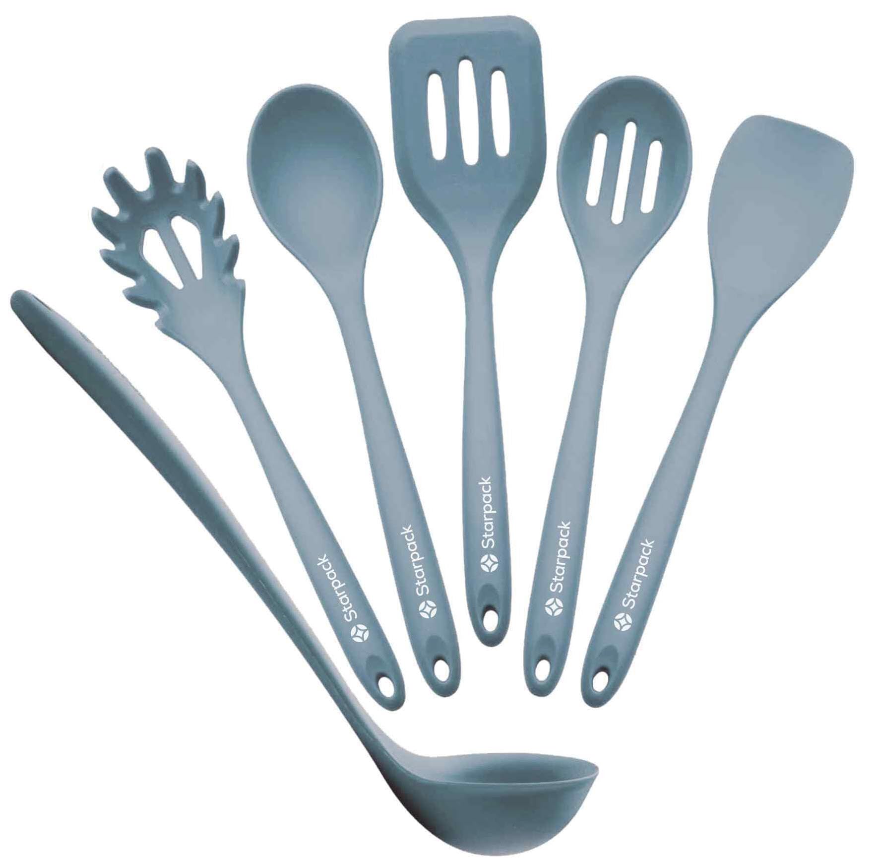 Starpack 'Like a Boss' XL Premium Silicone Cooking Utensils Set (6 Pcs) - Heat Resistant Kitchen Utensils 600°F - Non-Stick Silicone Utensil Set - Large Kitchen Utensils Set for Cooking & Serving