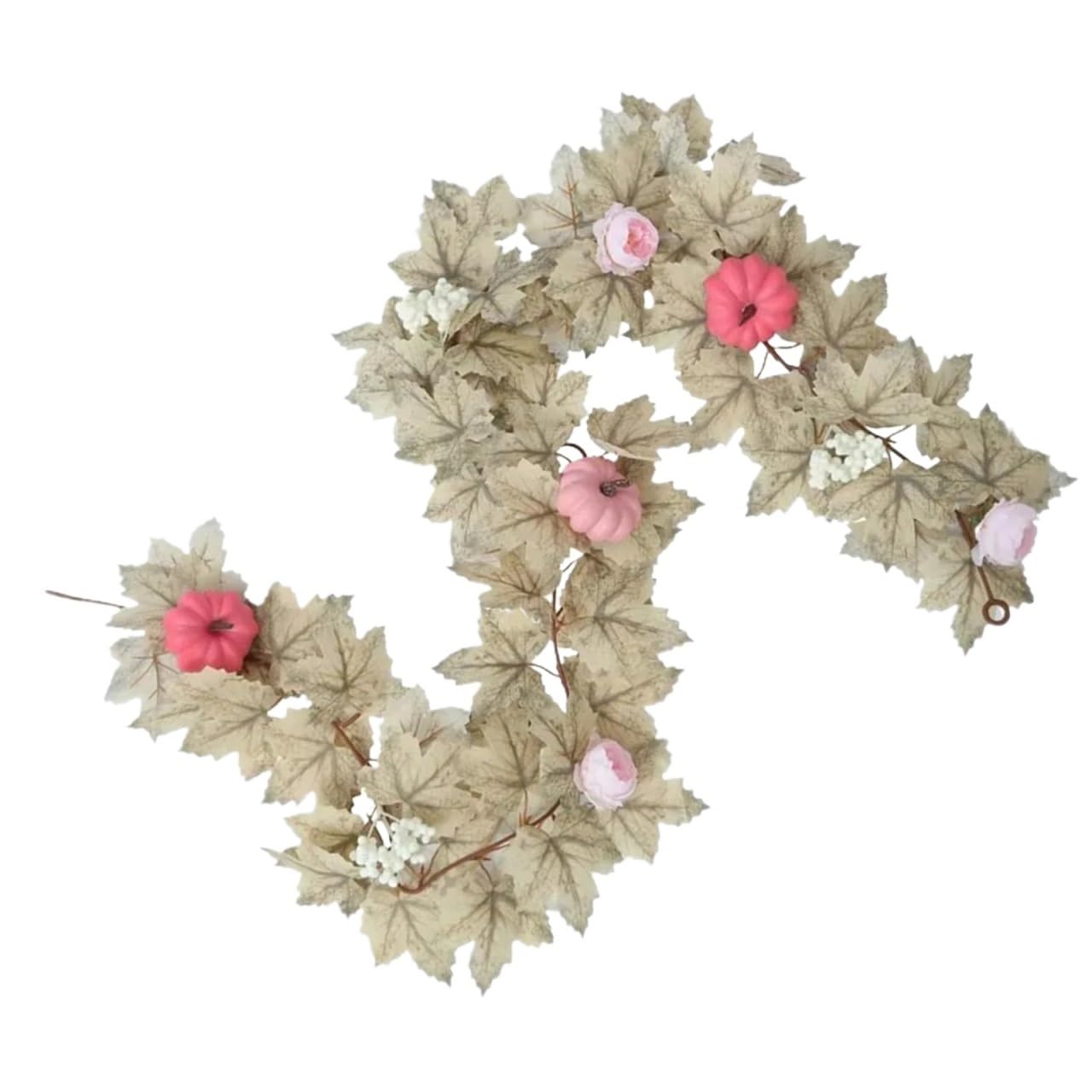 Künstliche Greenery Girlande künstliche Blumen, 2 stücke 5,7 ft Girlande Künstliche Herbst Girlande Mit Maples Blatt Kürbisse Blumen Beeren for Decor for Dekoration