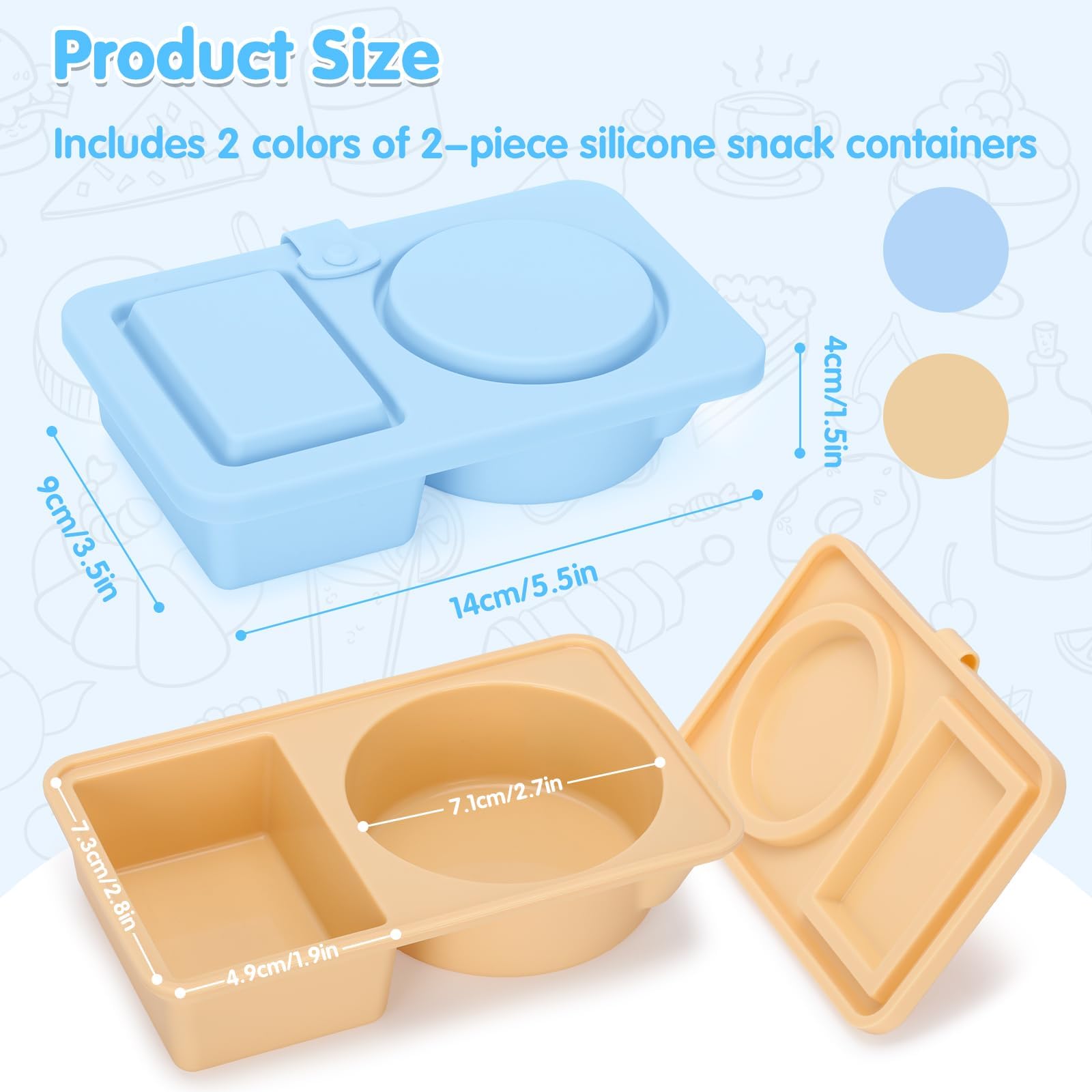 Edelstahl Snackbox Mit 2 Fächern - BPA-frei Für Unterwegs