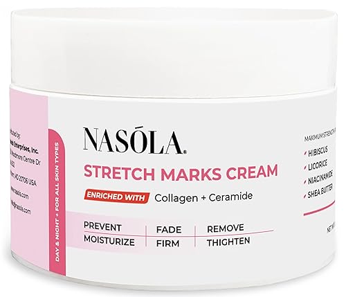 Miniatura 3 de Nasola Crema para estrías para embarazo, elimina y previene las estrías profundas, crema hidratante para el vientre para el embarazo y eliminación