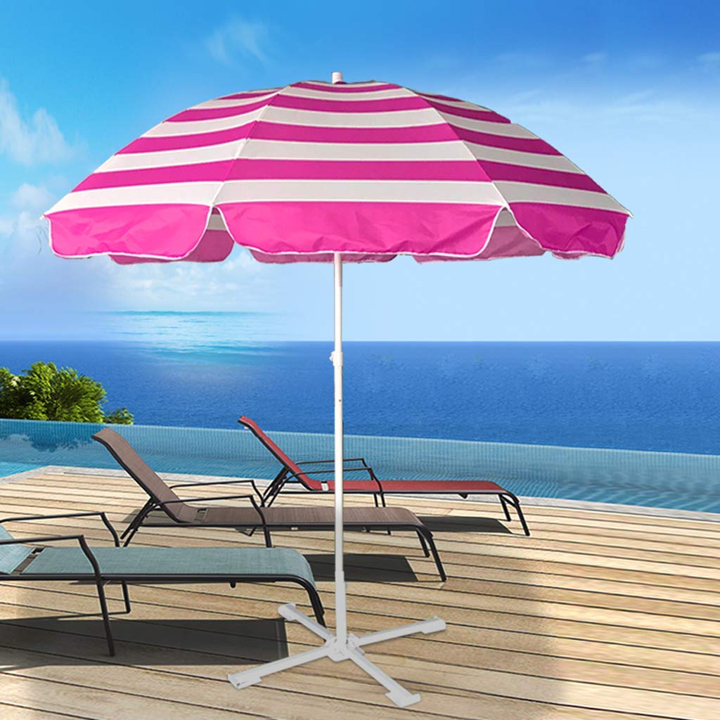 KIRLULU Sombrilla plegable para patio de 8 pies, sombrilla de playa portátil para exteriores, adecuada para restaurante, patio, playa, césped, terraza, patio trasero y piscina, con 99% de protección