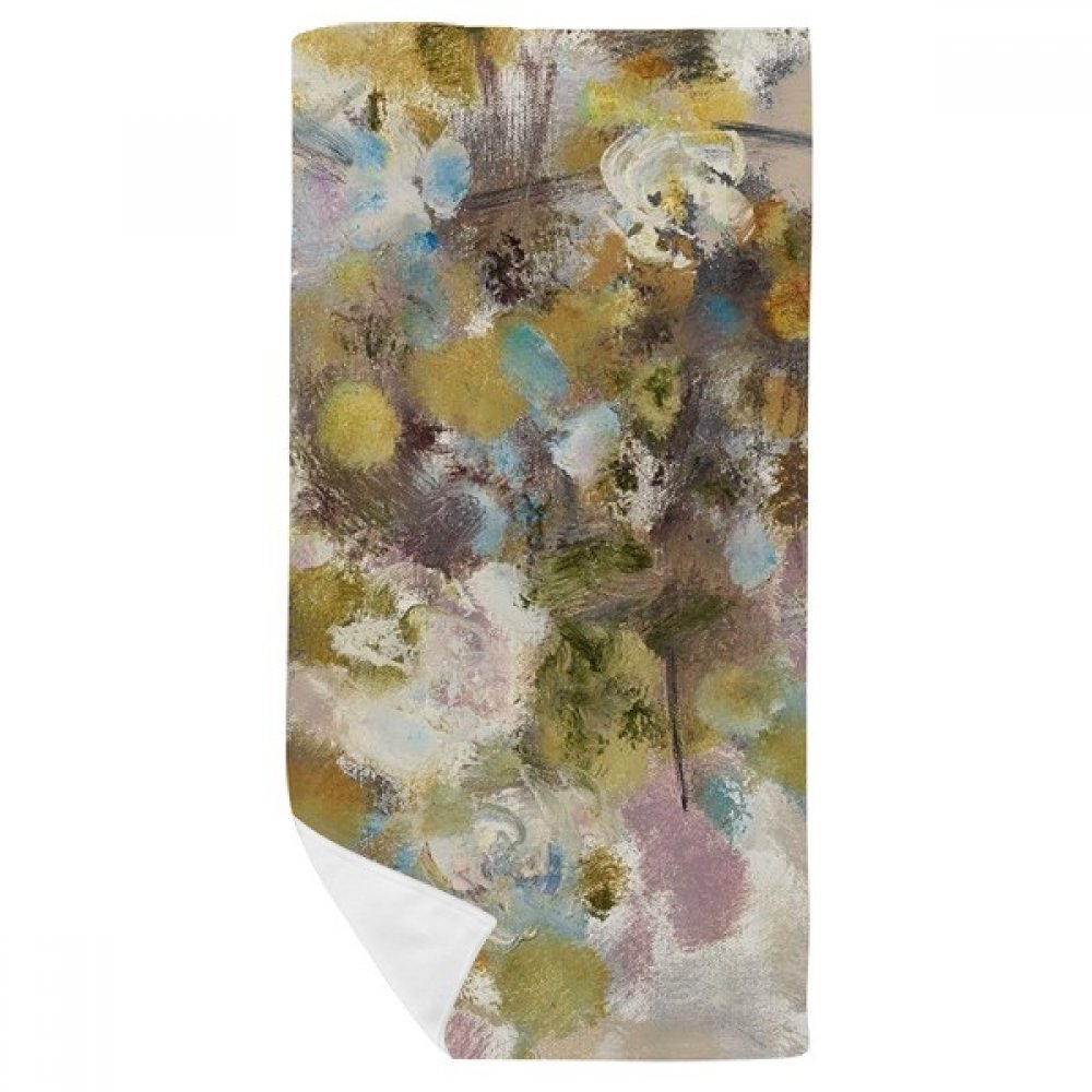 Peinture à l'huile de bain lotus xjj serviette douce absorbante