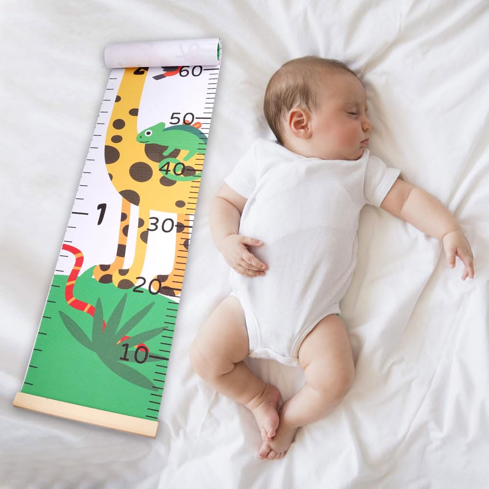 Metro Crescita Adesivo Per Bambini Con Animali - 20x200 Cm, Rimovibile E Decorativo Per Cameretta
