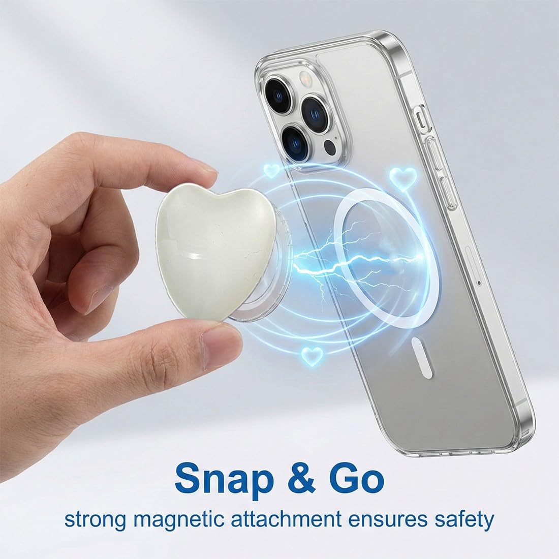 Impugnatura Smartphone,Supporto Ad Anello Magnetico Per Cellulare, Phone Grip,Supporto e Maniglia Estensibili, Impugnatura Telefoni Cellulari Grip, Base Supporti, Accessori Telefono, Bianco
