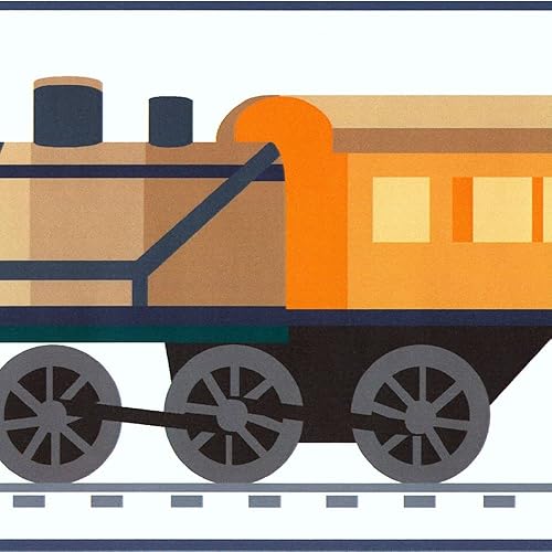 CONCORD WALLCOVERINGS Papel Pintado Patrón De Transporte Fronterizo Trenes Vehículos Juguetes Para La Habitación De Los Niños Habitación De Niñas
