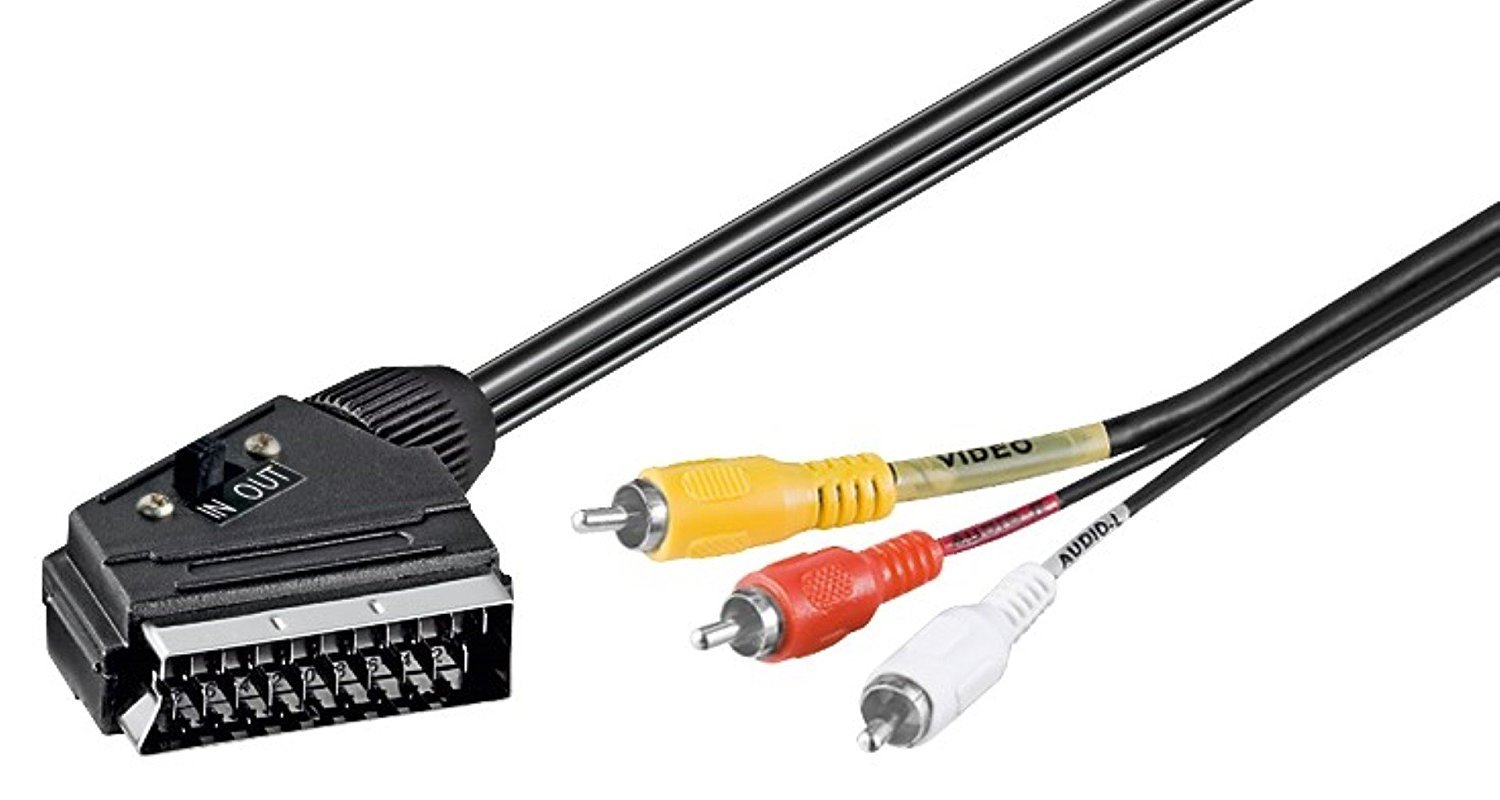 Wentronic 50364-GB 2.0m SCART Plug to 4x RCA Plug Audio Video Cable