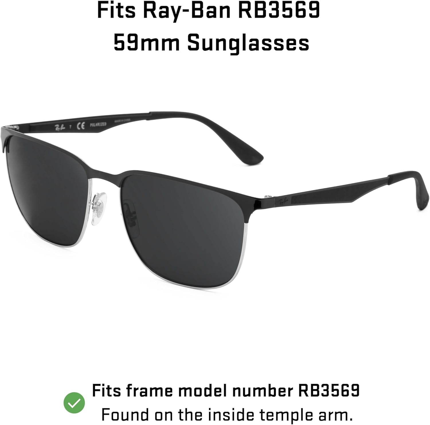 Revant Replacement Lenses for Ray-Ban RB3569 59mm Sunglasses - Non-Polarized Dark Brown