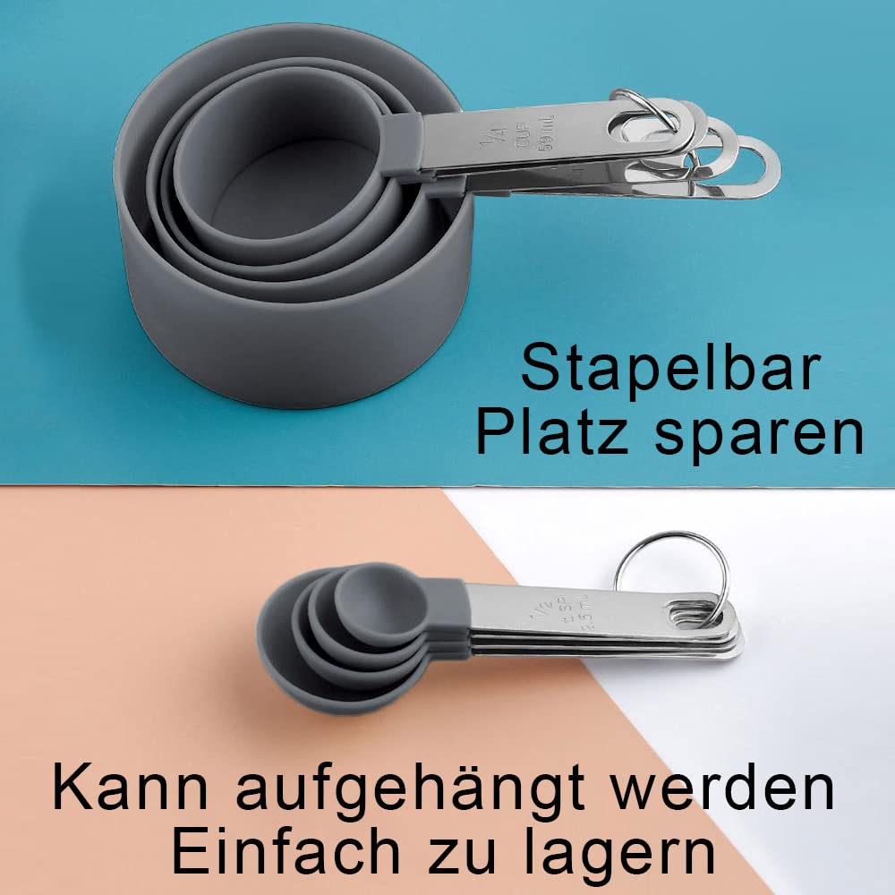 Cubo Misurino Multifunzione - Set Misurazione Liquidi E Solidi, Risparmio Spazio - Foto 7