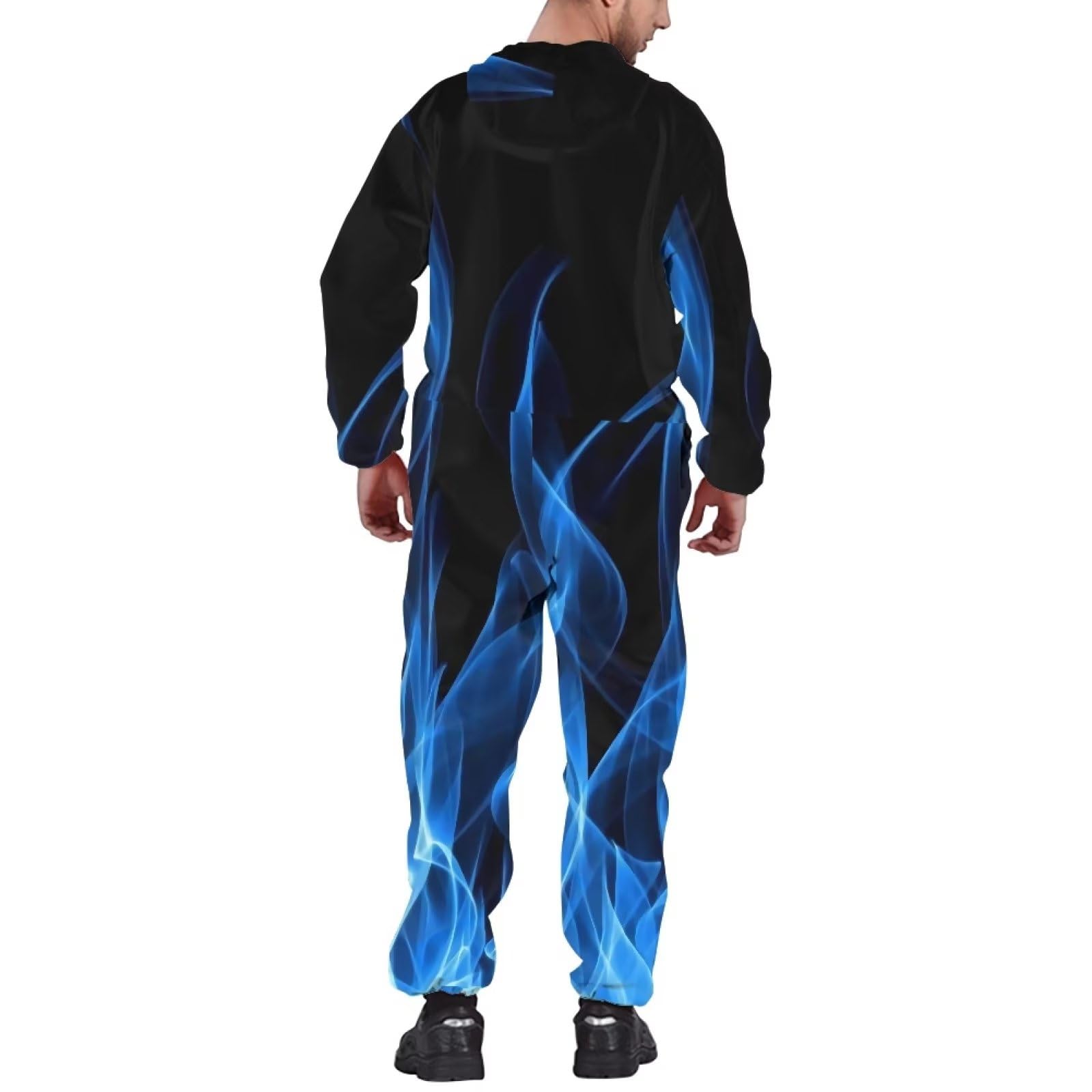 Mono unisex con capucha de manga larga con cremallera y cremallera